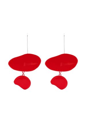 Jil Sander sculpted earrings - Red