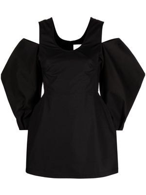 Jil Sander sculptural-sleeve poplin blouse - Black