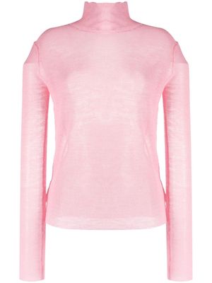 Jil Sander semi-sheer logo-patch jumper - Pink