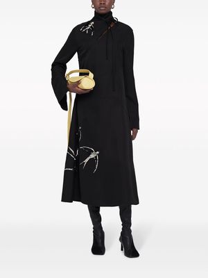 Jil Sander sequinned-bird midi dress - Black