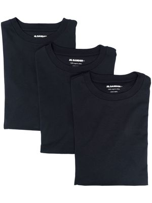 Jil Sander set of 3 logo-patch crew-neck T-shirts - Blue