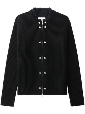 Jil Sander shearling-lined wool-blend cardigan - Black