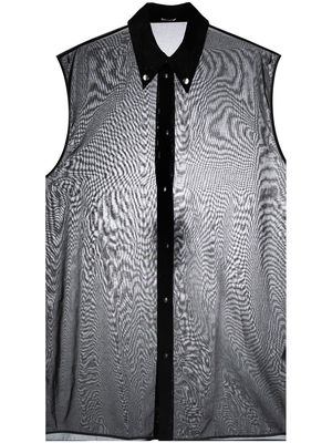 Jil Sander sheer sleeveless shirt - Black