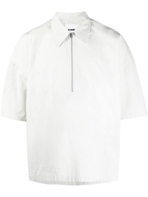 Jil Sander short-sleeve zip-fastening shirt - Grey