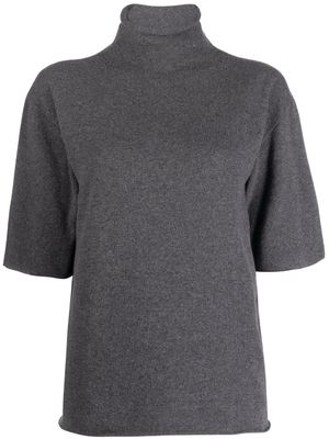Jil Sander short-sleeved roll-neck knitted top - Grey
