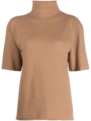 Jil Sander short-sleeved roll-neck knitted top - Neutrals