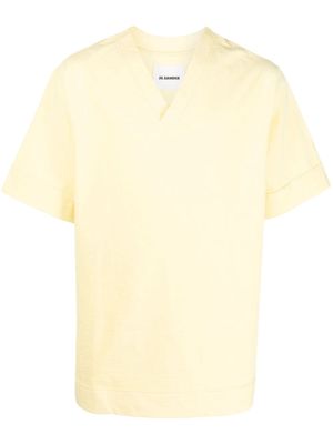 Jil Sander side-slit V-neck T-shirt - Yellow
