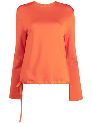 Jil Sander side-tie fastening crew-neck sweatshirt - Orange