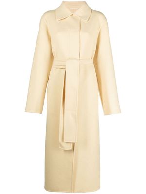 Jil Sander single-breasted belted coat - Yellow