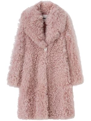 Jil Sander single-breasted shearling coat - Pink