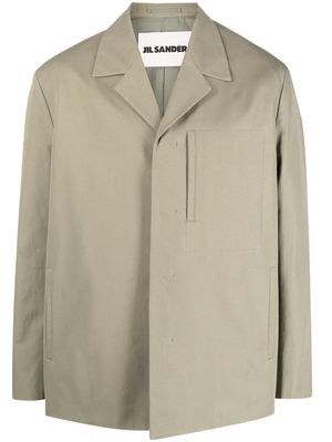 Jil Sander single-breasted tailored cotton blazer - Green