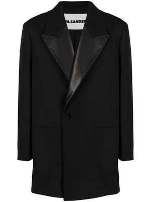 Jil Sander single-breasted tuxedo jacket - Black