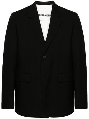 Jil Sander single-breasted twill wool blazer - Black
