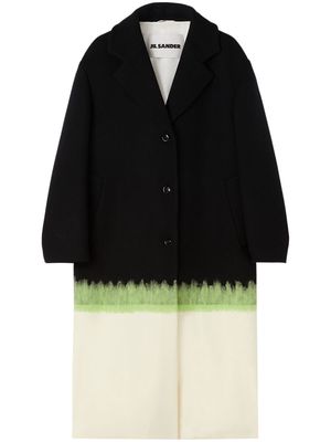 Jil Sander single-breasted virgin wool coat - Black