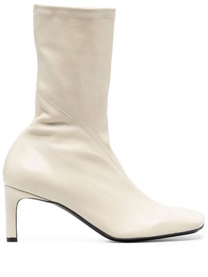 Jil Sander slanted 70mm square-toe ankle boots - Neutrals