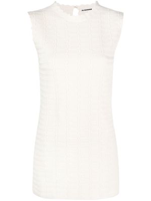 Jil Sander sleeveless zigzag-pattern sweatshirt - White