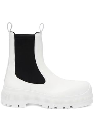 Jil Sander slip-on leather ankle boots - White