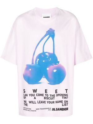 Jil Sander slogan-print cotton T-shirt - Pink