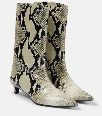 Jil Sander Snake-effect leather boots
