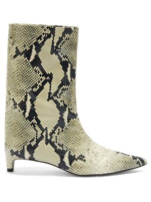 Jil Sander snake-print leather ankle boots - Neutrals