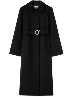 Jil Sander spread-collar belted coat - Black