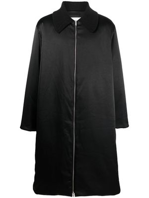 Jil Sander spread-collar zip-up coat - Black