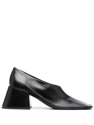 Jil Sander square-toe 70mm leather pumps - Black