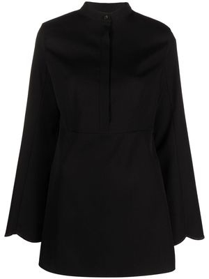 Jil Sander stand-up collar wool shirt - Black