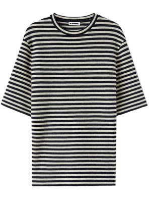 Jil Sander stripe-pattern round-neck T-shirt - Black