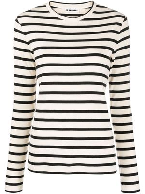 Jil Sander stripe-print cotton T-shirt - Neutrals
