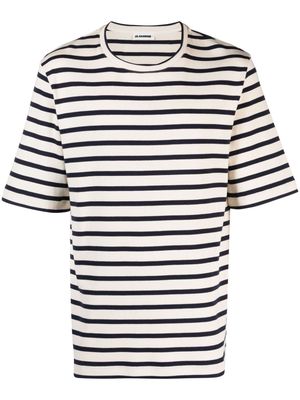Jil Sander striped ribbed cotton T-shirt - Neutrals