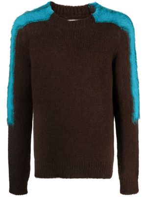 Jil Sander striped sleeve wool jumper - Brown