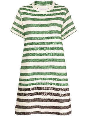 Jil Sander striped twill T-shirt dress - Neutrals