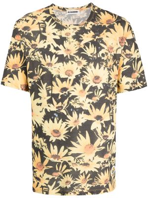Jil Sander sunflower-print cotton T-shirt - Yellow
