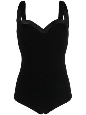 Jil Sander sweetheart-neck cotton-blend bodysuit - Black