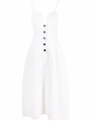 Jil Sander sweetheart-neck mid-length dress - White