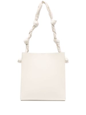 Jil Sander Tangle leather tote bag - White