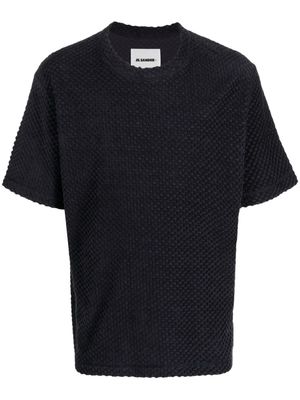 Jil Sander textured drop-shoulder T-shirt - Blue