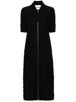 Jil Sander textured mid-length dress - Black