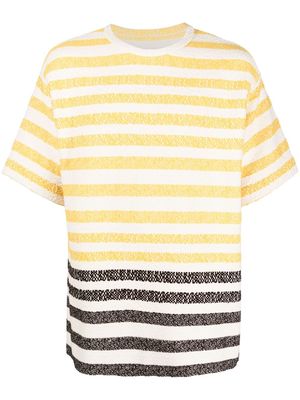 Jil Sander textured striped T-shirt - Neutrals