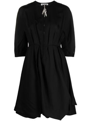 Jil Sander three-quarter sleeve zip-up dress - Black