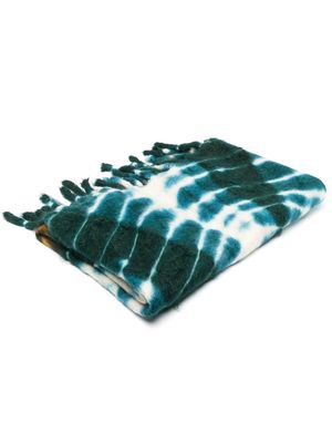 Jil Sander tie-dye fringed blanket - Blue