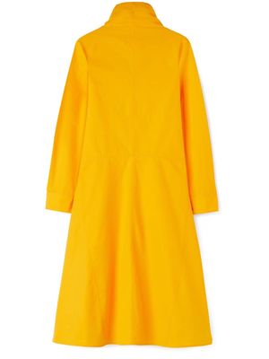 Jil Sander tie-fastening cotton midi dress - Yellow