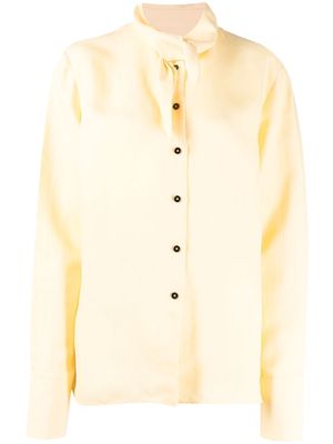 Jil Sander tie-neck satin blouse - Yellow