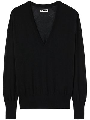 Jil Sander V-neck cashmere top - Black