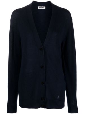 Jil Sander V-neck fine-knit cardigan - Blue