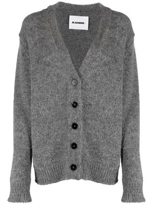 Jil Sander v-neck fine knit cardigan - Grey