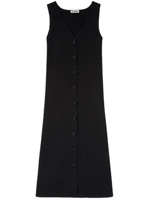 Jil Sander V-neck knitted midi dress - Black