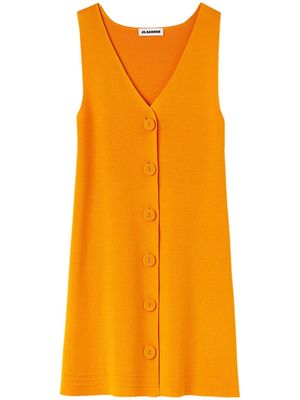 Jil Sander V-neck knitted minidress - Yellow