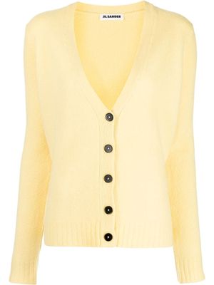 Jil Sander V-neck ribbed-knit cardigan - Yellow